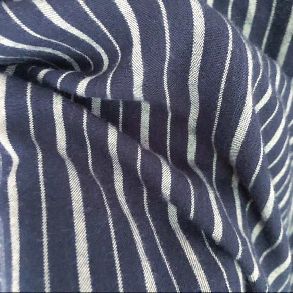 Beachy Nautical Pullover Navy Blue Striped Top S Coastal Soft Universal Thread - Picture 6 of 9